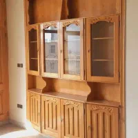 دکور سنتی تمام چوب|کتابخانه، شلف، قفسههای دیواری|اصفهان, خواجه عمید|دیوار