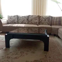 مبل ال۷نفره کرم با میز جلو مبلی