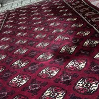 فرش ترکمنی دستباف قرمز|فرش|گنبد کاووس, |دیوار