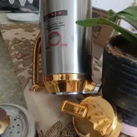 کتری شیردار روگازی سالم و فلاسک ۲لیتری.شیشه صورتی
