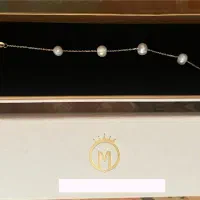 دستبند طلا مروارید زیبا