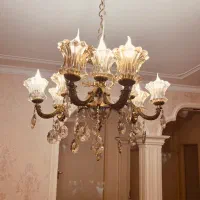 لوستر برنز نه شاخه|لوستر و چراغ آویز|تبریز, |دیوار