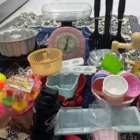 ترازو اشپزخانه نو با سرویس ملاقه سبزی خوردکن ظرف