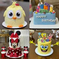 کیک های تولد خانگی (خامه ای و فوندانت)