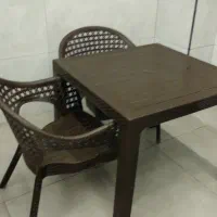 میز و صندلی حصیری  قهوه ای (ناصر پلاست)