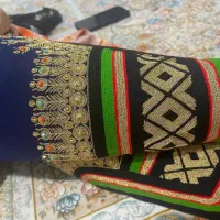 کمه زنی شلوار بندری مدل پایه و گل ملیله ای کانوای