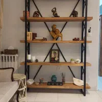 کتابخانه، استند ترکیب چوب و فلز