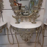 سرویس آینه کنسول شمعدون کیفیت صادراتی برنز سوگلی|بوفه، ویترین، کنسول|زنجان, |دیوار