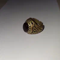 انگشتر قدیمی رکاب برنج سنگ عقیق