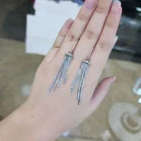 گوشواره آویز بدون نگین نقره اصلی|بدلیجات|کرمانشاه, |دیوار