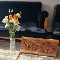 ساعت رومیزی چوب وگل