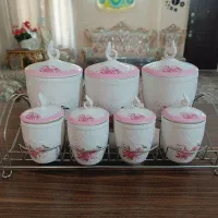 پاسماوری استنددار چینی طرح پرنده وگل سرویس چایخوری