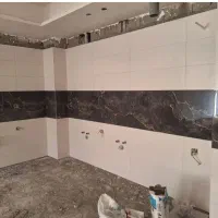 کاشی کاری سیمان کاری سیاه سفید  دیوار چینی