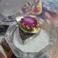 انگشتر دست ساز طرح سلطنتی یاقوت ارغوانی