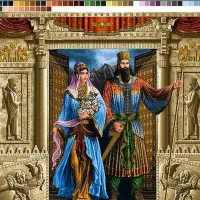 نخ و نقشه تابلو فرش دستباف برای بافت|تابلو فرش|رودهن, |دیوار