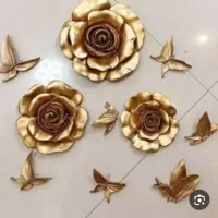مجسمه گل و پروانه دیوار کوب