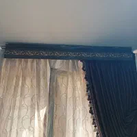 والان پرده  مخمل سالم در حد نو با چوب کتیبه|پرده، رانر، رومیزی|قرچک, شهرک طلائیه|دیوار