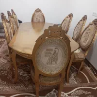 میز نهار خوری هشت نفره نو و تمیز سالم|میز و صندلی غذاخوری|ایذه, |دیوار