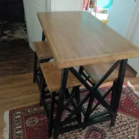 تعدادی میز و صندلی اپن تماما چوبی ،لوستر،کافی بار.|میز و صندلی غذاخوری|تهران, آبشار تهران (دریاچه)|دیوار