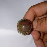 انگشتر نقره با سنگ اپال آتشین اصلی|جواهرات|بندرعباس, |دیوار