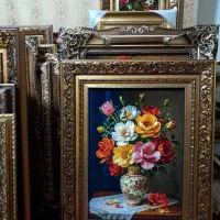 تابلوفرش دستبافت/تابلو فرش گلدان رز سه بعدی محض|تابلو فرش|تهران, دکتر هوشیار|دیوار