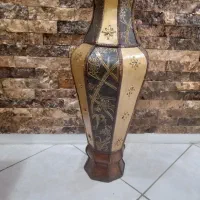 گلدان چوبی وچرمی بزرگ