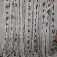 پرده حریر طرح دار