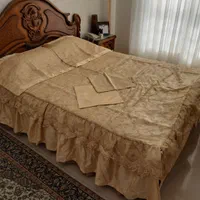 سرویس رو تختی ساتن و حریر خامه دوزی