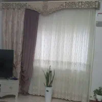 پرده پذیرایی به همراه دوتا والان،چوب پرده و کتیبه