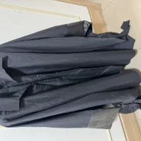 مانتو مشکی با استین چرمی