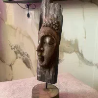 مجسمه نیم فیس زن چوبی کار دست