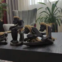 4عدد مجسمه سرخپوست چوبی|مجسمه، تندیس، ماکت|ورامین, ورامین|دیوار