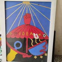 تابلو تک و چند تیکه و کاکتوس صخره ای