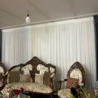 پرده حریر ساده با والن