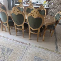 مبل سلطنتی 9 نفره به همراه نهارخوری 8 نفره|مبلمان خانگی و میز عسلی|شیراز, شهرک نیایش|دیوار