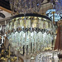 لوستر کریستالی کنترولی فول|لوستر و چراغ آویز|تهران, عبدلآباد|دیوار