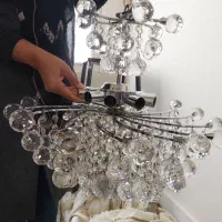 فوری لوستر کریستالی ۸ شعله روشنایی|لوستر و چراغ آویز|قزوین, |دیوار