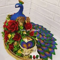 سینی حنا دسته گل عروس گیفت استند اثرانگشت ...