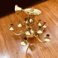 لوستر آبکاری رنگ ثابت ۵ شاخه ۱۰ شعله|لوستر و چراغ آویز|تهران, مهران (سیدخندان)|دیوار