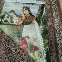 تابلوفرش ،دختر قاجار و گلدان ، ابریشم دستبافت.|تابلو فرش|شاهین‌شهر, عطار|دیوار