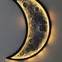 تابلو و ساعت ماه شبتاب،چراغ خواب دستساز|ساعت دیواری و تزئینی|خفر, |دیوار