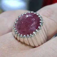 انگشتر نقره دستساز یاقوت سرخ طبیعی