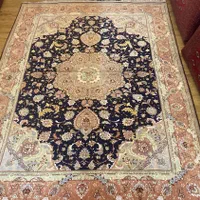فرش دستبافت تبریز ۴ متری گل وچله ابریشم ریز بافت