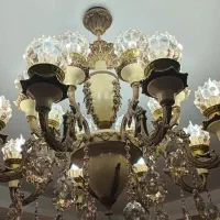 لوستر ۸شاخه برنز|لوستر و چراغ آویز|تبریز, |دیوار