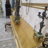 کنسول آنتیک میز چوب راش ورق طلا|بوفه، ویترین، کنسول|بوکان, |دیوار