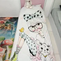 رو تختی ۱ نفره دخترانه صورتی جنس ترک