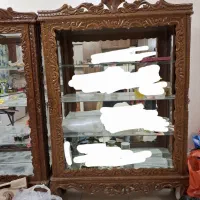 بوفه چوب گردو قدیمی ، منبت کاری شده