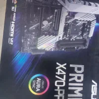 مین بردx470 asus سی پی یو ryzen 5600x رم ۱۶