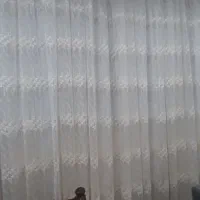 پرده پلیسه نباتی تور به همراه آستری و چوب پرده