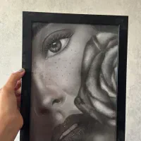 طراحی نقاشی سیاه قلم|تابلو، نقاشی، عکس|شیراز, تاچارا|دیوار